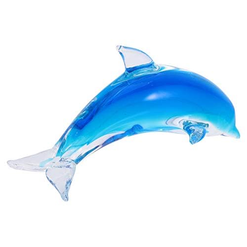 Amazon.co.jp: ガーネックカラーガラスイルカ像彫刻-創造的な二重